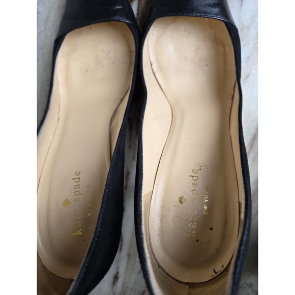 Kate Spade New York  Pointed Toe Pump Stiletto Black Leather Made In Italy 9  US - Picture 5 of 12